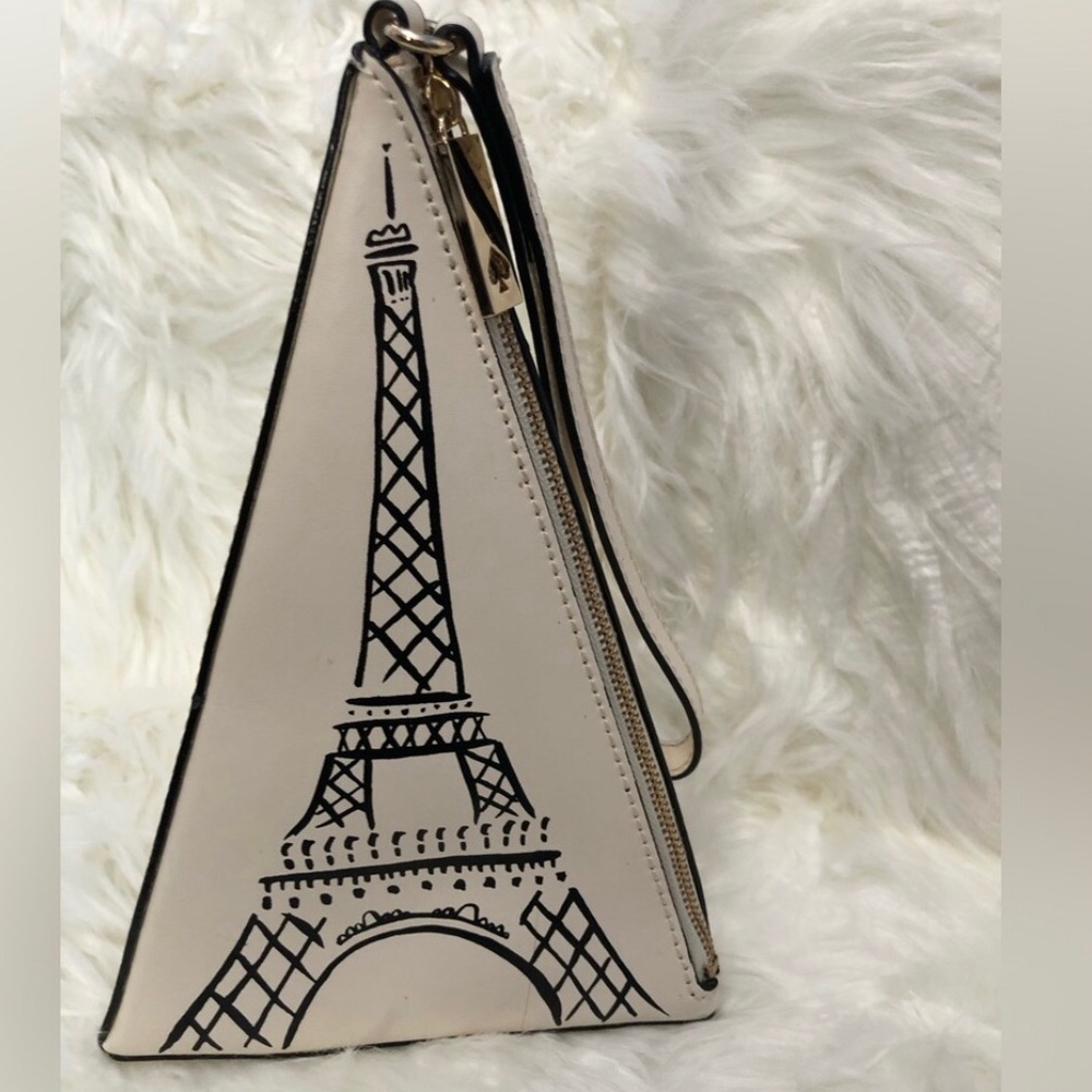 Kate Spade Triangle “Eiffel Tower” Wristlet Novelty Bag in Cement color - Picture 12 of 16